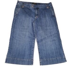 Eddie Bauer Womens Sz 12 Blue Denim Cropped Capri Jeans Cotton Stretch Gorpcore